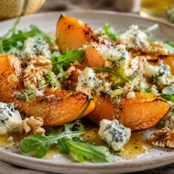 Melon rôti au Bleu de Gex et miel : recette gourmande