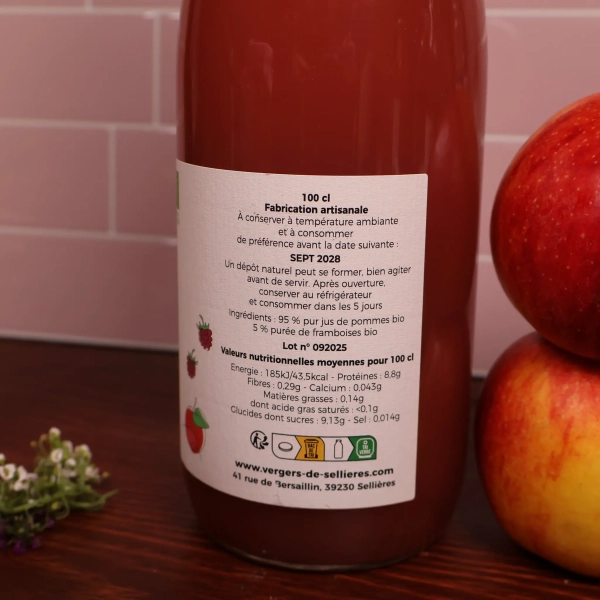 Jus de Pomme Framboise Bio Du JURA - Image 3