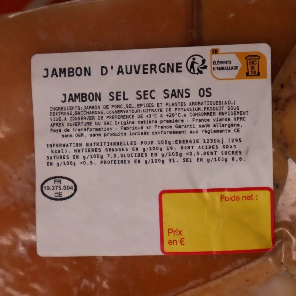 Jambon Sec d'Auverge 1Kg - Image 3